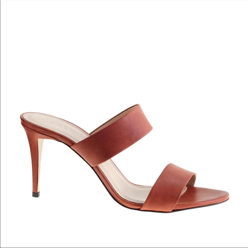Jcrew Lena heeled leather slides US 7